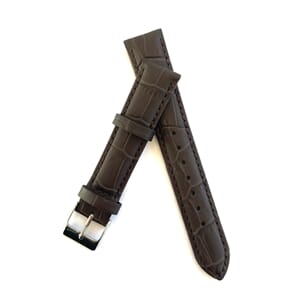 Kalveskinnrem croco m.brun 22 mm