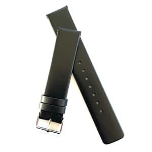 Kalveskinnrem u/søm sort 22 mm