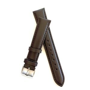 Kalveskinnrem m/søm & padding m.brun 18 mm