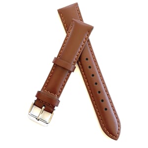 Kalveskinnrem m/søm & padding brun 22 mm