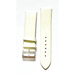 Lærrem 22 mm fashion hvit