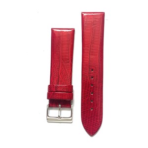 Lærrem 22 mm fashion rød