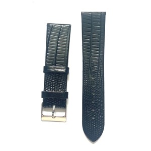 Lærrem 22 mm fashion sort