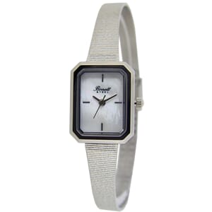 Bonett dameur stål perlemor hvit skive